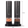 ELDOM ZMP5 set de molinillos de sal y pimienta a pilas con soporte, negro