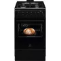 Electrolux Serie 600 Cocina de gas con horno eléctrico, negra, 50 cm