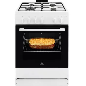 Electrolux LKG604012W Cocina de gas independiente con horno de gas, 60 cm, blanca