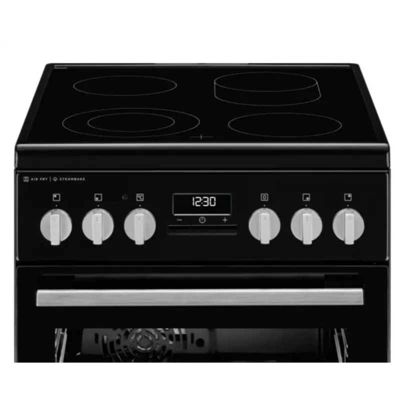 Electrolux LKR564275K cocina eléctrica independiente con placa vitrocerámica y horno de convección, negra