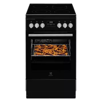 Electrolux LKR564275K cocina eléctrica independiente con placa vitrocerámica y horno de convección, negra
