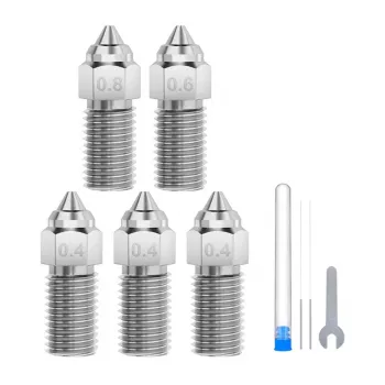 ELEGOO Neptune 4 / 4 Pro set de boquillas de acero endurecido (0,4 mm x3, 0,6 mm x1, 0,8 mm x1)