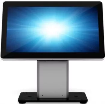 Elo Soporte de suelo Slim Self-Service para terminal POS - Negro/Plata - para Elo 1502L, 2002L, 2202L, 2402L, I-Series ESY15i2, ESY15i5, ESY22i2, ESY22i5