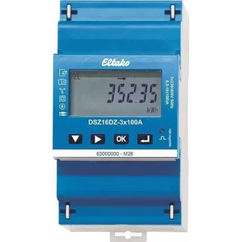 Eltako DSZ16DZ-3x100A MID contador de energía digital trifásico, medición directa, 100A, clase B, salida de impulsos S0, carril DIN 28380316