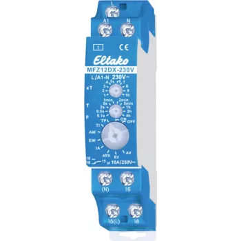Eltako MFZ12DX-230V relé temporizador multifunción 230 V AC 10 funciones 0,1 s - 4 h carril DIN 23001007