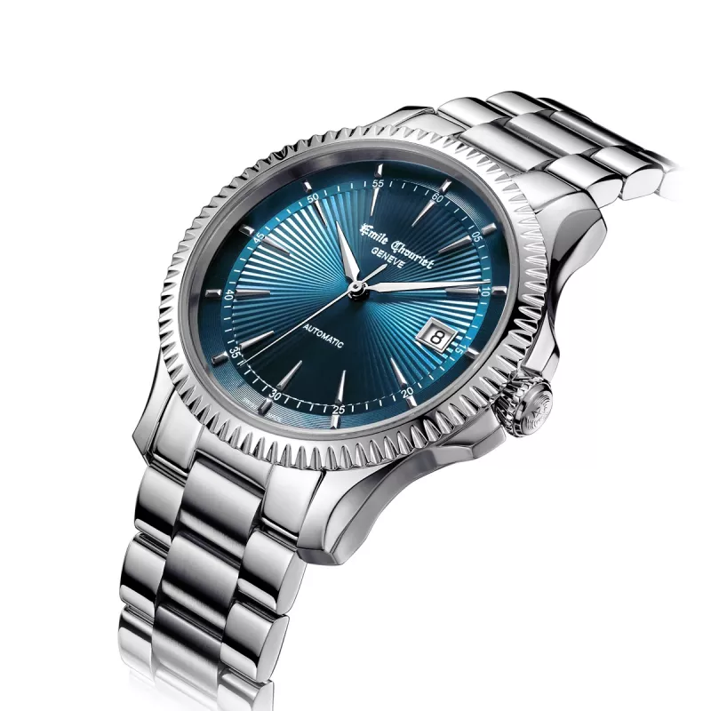 Reloj automático de hombre EMILE CHOURIET 40mm acero inoxidable esfera negra