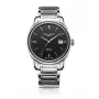 EMILE CHOURIET Reloj automático suizo para hombre 40mm acero inoxidable esfera negra correa de piel 081128G62586