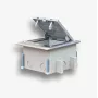 EMITER caja de suelo 6M IP66 - caja de suelo para montaje de tomas estándar de 22,5x45 mm (45x45 mm), abatible