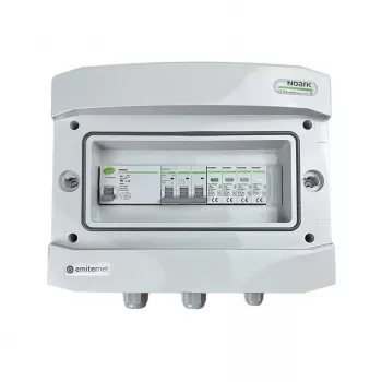 EMITER Cuadro eléctrico conectado AC Hermetic IP65 EMITTER con protector contra sobretensiones AC Noark Tipo 1+2, 40A trifásico, RCD Tipo A 63A/300mA