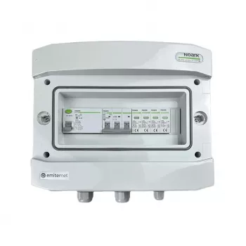 EMITER Pararrayos de sobretensión AC hermetic IP65 acoplado a aparamenta Noark Tipo 2, 50A trifásico, RCD Tipo A 63A/300mA