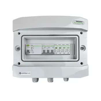 Cuadro eléctrico AC EMITER hermético IP65 con protector contra sobretensiones AC Noark tipo 2, 40A trifásico, RCD tipo A 63A/300mA