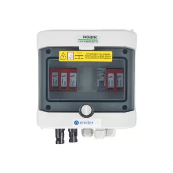 EMITER aparamenta adosada DCAC hermética IP65 EMITTER con Dehn 1000V Type 2 protector contra sobretensiones DC, 1 x string PV, 1 x MPPT // og. AC Dehn Type 2, 16A 1-F