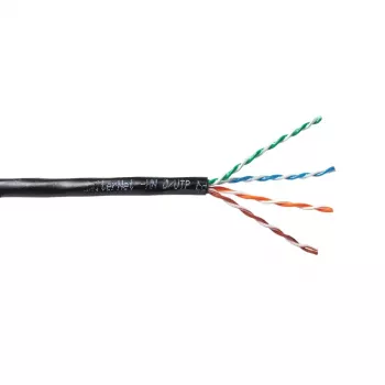 EmiterNet Cable UTP Cat.5e exterior relleno de gel, cobre puro, 4x2x0,5mm, funda PE, negro, 305m