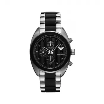 Emporio Armani AR5952 reloj cronógrafo de cuarzo hombre 43 mm silicona negra