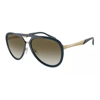 EMPORIO ARMANI EA2145-33598E Gafas de sol rectangulares para hombre Negro mate Gris oscuro 59mm