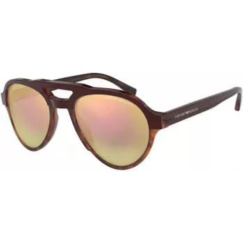 EMPORIO ARMANI EA4128F57494Z Gafas de sol hombre rectangulares, montura negra mate, lentes grises, 54/21/140 mm