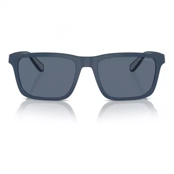 EMPORIO ARMANI EA4219-576380 Gafas de sol rectangulares para hombre - Montura negra mate, lentes grises, 57 mm