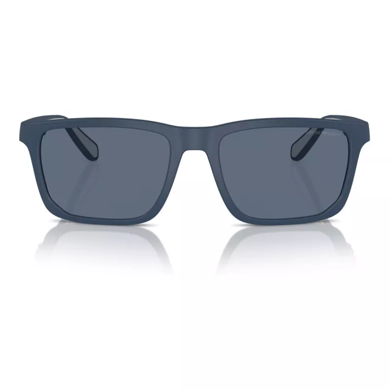 EMPORIO ARMANI EA4219-576380 Gafas de sol rectangulares para hombre - Montura negra mate, lentes grises, 57 mm