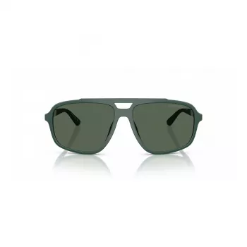 EMPORIO ARMANI EA4236U619071 gafas de sol hombre - montura cuadrada de inspiración piloto negro mate, lentes gris oscuro, 59 mm