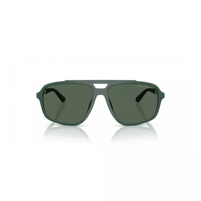EMPORIO ARMANI EA4236U619071 gafas de sol hombre - montura cuadrada de inspiración piloto negro mate, lentes gris oscuro, 59 mm