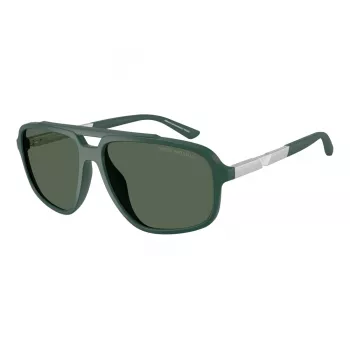 EMPORIO ARMANI EA4236U619071 gafas de sol hombre - montura cuadrada de inspiración piloto negro mate, lentes gris oscuro, 59 mm