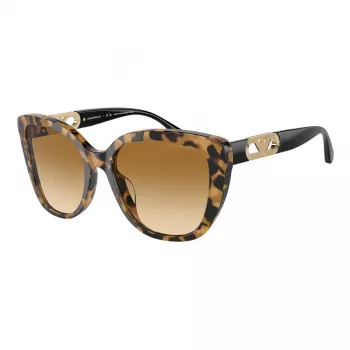 EMPORIO ARMANI Gafas de sol cat-eye para mujer EA4214U60593B Montura marrón transparente Lentes marrones degradadas 54/18/140 mm
