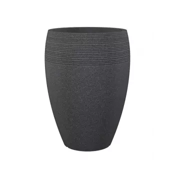 Emsa City maceta 283/54 negro granito D54 – 65L jardinera redonda para exterior