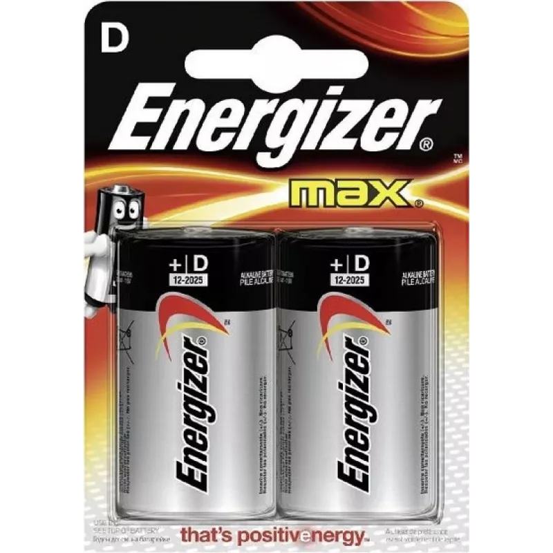 Energizer MAX Pilas alcalinas D, pack de 2 blíster (LR20) E300129200