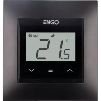 ENGO Controls E55-B Termostato de empotrar por internet para marco 55x55, Wi-Fi, Negro