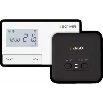 ENGO Controls E901-WIFI Termostato de ambiente inteligente, a batería, blanco