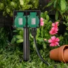 Entac toma de corriente exterior con pica IP44 de 2 tomas 5m