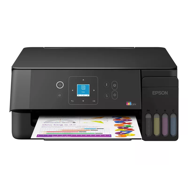 Epson EcoTank ET-2922 Impresora multifunción de inyección de tinta a color - A4/Legal - Imprimir, copiar, escanear - Wi-Fi, USB - negro