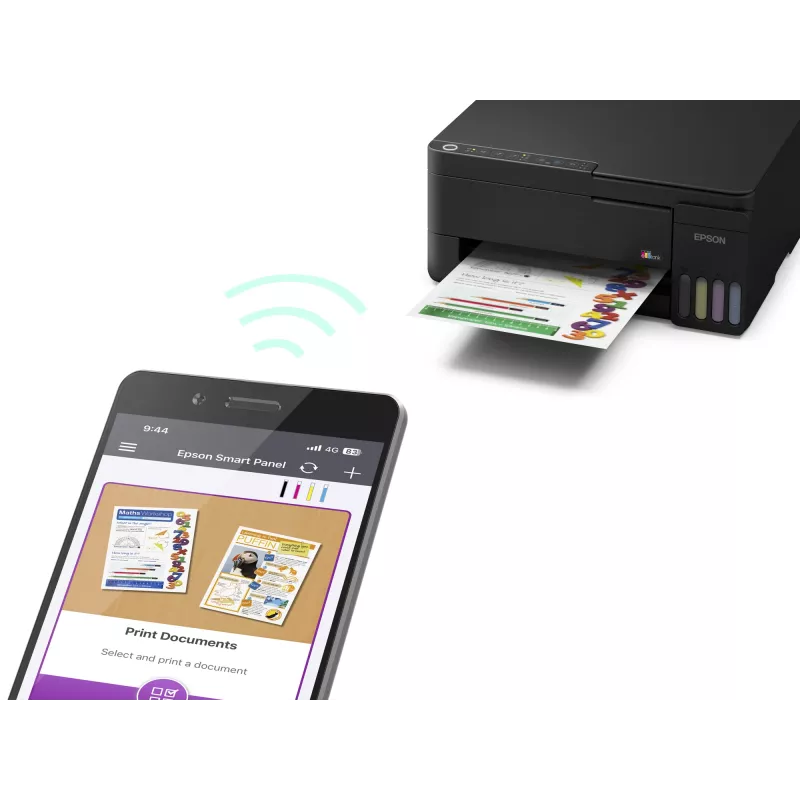 Impresora multifunción de inyección de tinta color A4 Wi-Fi Epson EcoTank L3352 con depósitos de tinta rellenables (C11CL62426)