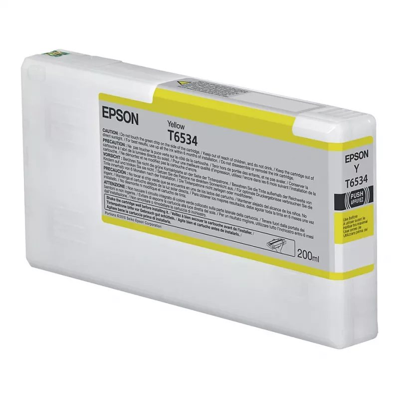 Epson T653400 cartucho de tinta amarillo (200 ml, pigmento, UltraChrome HDR) para Stylus Pro 4900/7890/7900/9890/9900