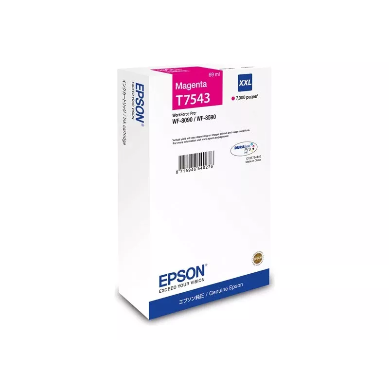 Epson T7543 XXL cartucho de tinta magenta (69 ml) – original para WorkForce Pro 8090/8590
