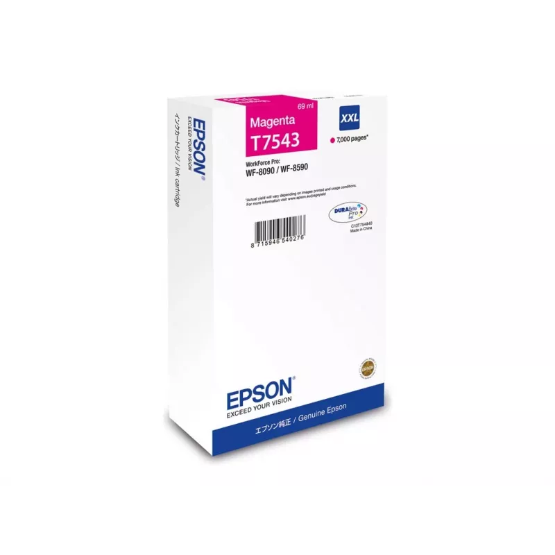 Epson T7543 XXL cartucho de tinta magenta (69 ml) – original para WorkForce Pro 8090/8590