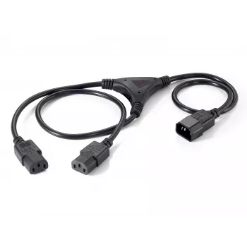 Equip 112210 cable divisor de alimentación, 1,6 m, C14 a 2x C13, negro