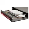 Equip Caja de empalme de fibra óptica de 12 puertos, LC dúplex, OM4, 1U, equipada, negra
