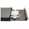 Equip Caja de empalme de fibra óptica de 12 puertos, LC dúplex, OM4, 1U, equipada, negra