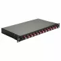 Equip Caja de empalme de fibra óptica de 12 puertos, LC dúplex, OM4, 1U, equipada, negra