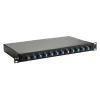 Equip Caja de empalmes de fibra óptica de 12 puertos, LC dúplex, OS2 monomodo, montaje en rack 1U, equipada, negra