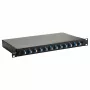 Equip Caja de empalmes de fibra óptica de 12 puertos, LC dúplex, OS2 monomodo, montaje en rack 1U, equipada, negra