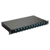 Caja de empalme de fibra óptica Equip 12 puertos, SC dúplex, OM3, 1U, equipada, negra