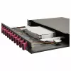 Equip Caja de empalme de fibra óptica de 12 puertos, SC dúplex, OM4, 1U, equipada, negra