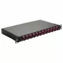 Equip Caja de empalme de fibra óptica de 12 puertos, SC dúplex, OM4, 1U, equipada, negra
