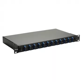 Caja de empalme de fibra óptica Equip 12 puertos, SC dúplex, OS2, 1U, totalmente equipada, negra (591909)