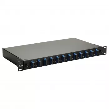Caja de empalme de fibra óptica Equip 12 puertos, SC dúplex, OS2, 1U, totalmente equipada, negra (591909)