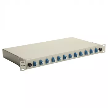 Caja de empalme de fibra óptica Equip 12 puertos LC dúplex OS2, montaje en rack 1U, gris