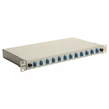 Caja de empalme de fibra óptica Equip 12 puertos LC dúplex OS2, montaje en rack 1U, gris