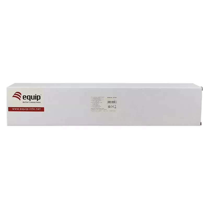 Equip Panel de gestión de cables de 19 pulgadas, 5 anillas de plástico, acero, 1U, negro (RAL 9005)
